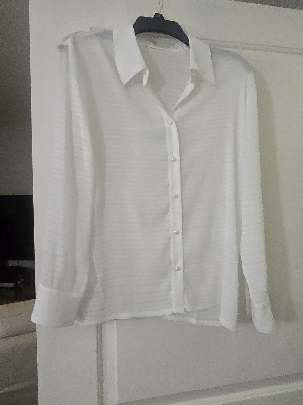 Classic White Button-Up Blouse - Women